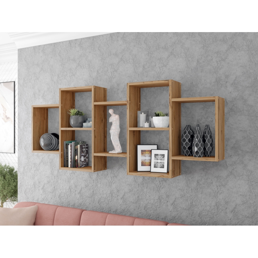 Prateleira de parede TRIO 65x161 cm castanho