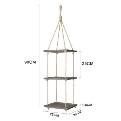 Prateleira suspensa 90x25 cm abeto