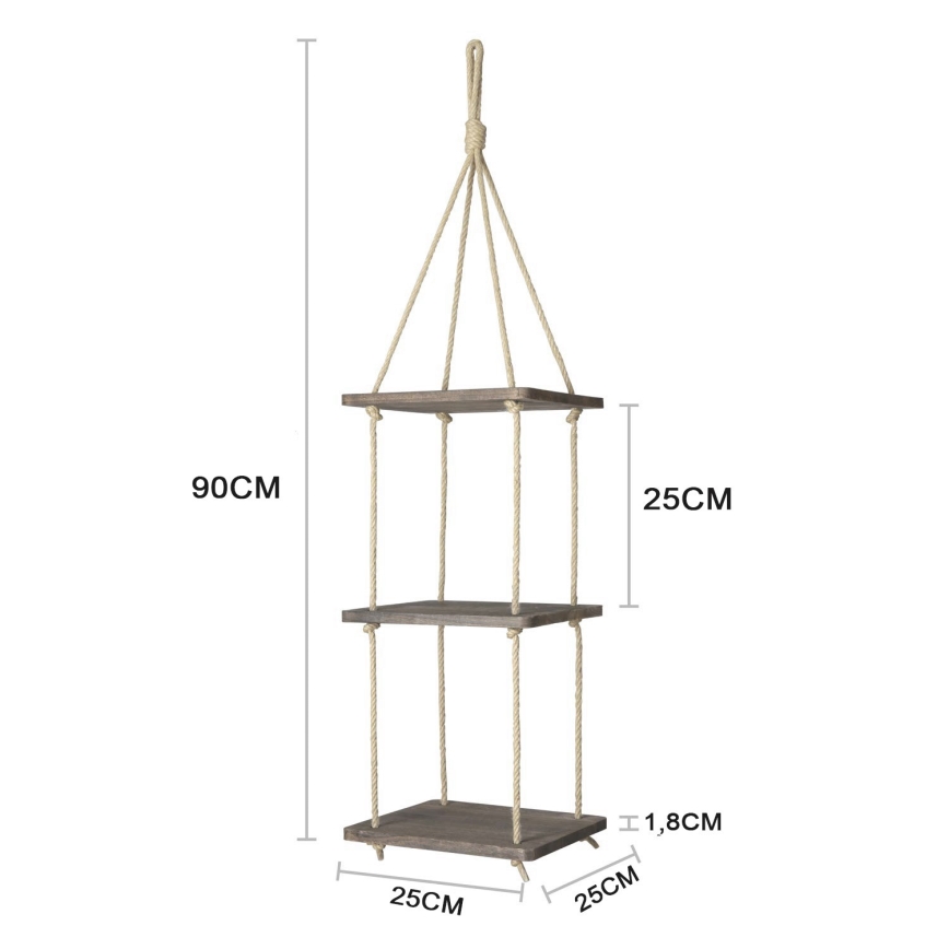 Prateleira suspensa 90x25 cm abeto