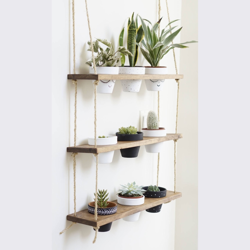 Prateleira suspensa para vasos 60 cm de abeto