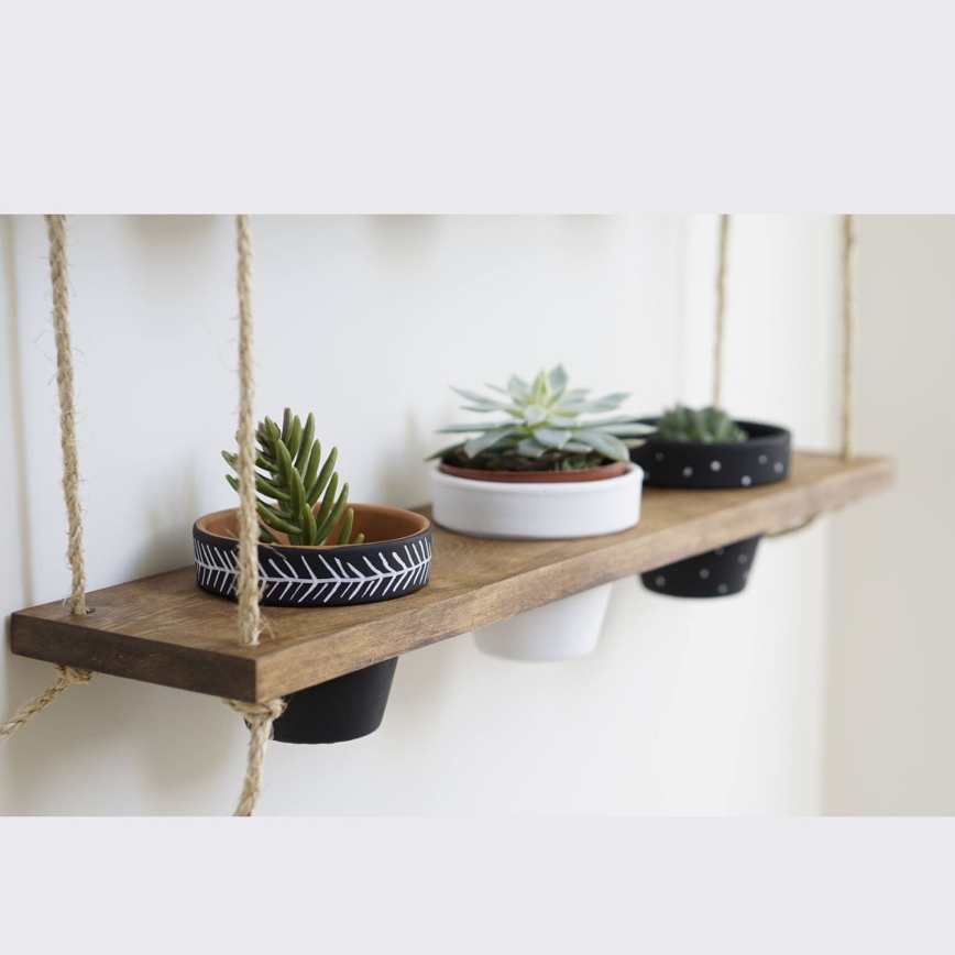 Prateleira suspensa para vasos 60 cm de abeto