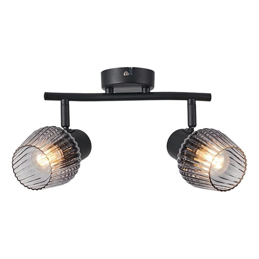 Prezent 14101 - Foco OASIS 2xE27/60W/230V preto/fumado