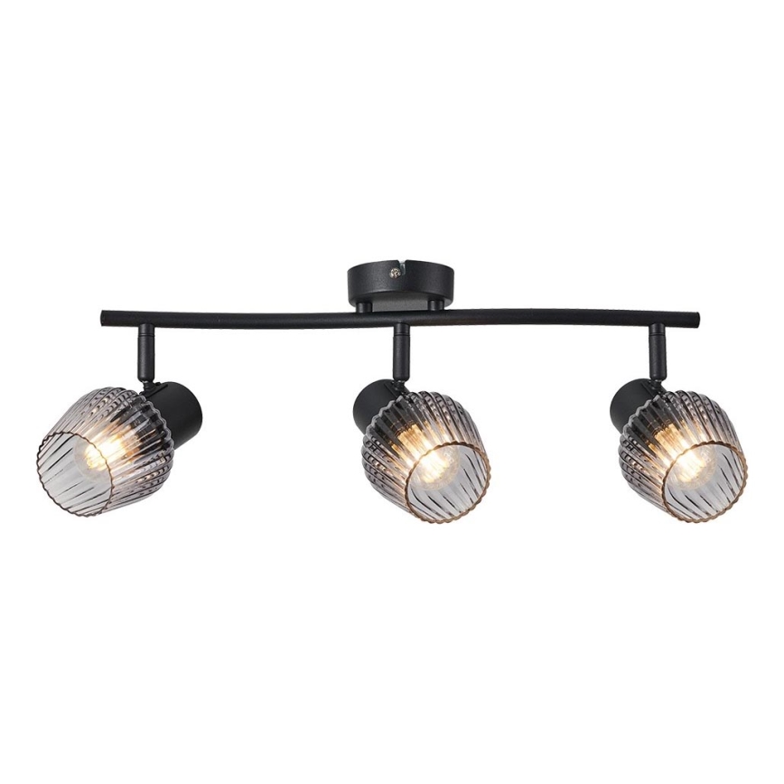 Prezent 14102 - Foco OASIS 3xE27/60W/230V preto/fumado