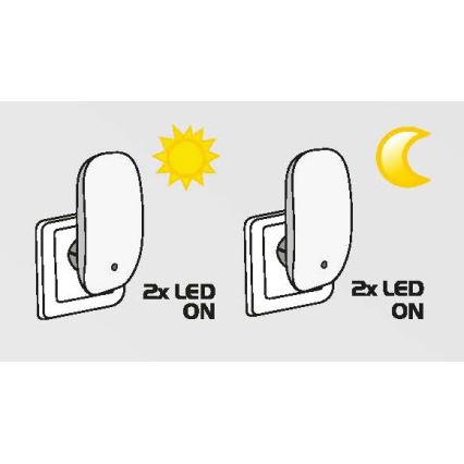 Prezent 1619 - LED luz para uma ficha 2xLED/0,3W/230V sensor