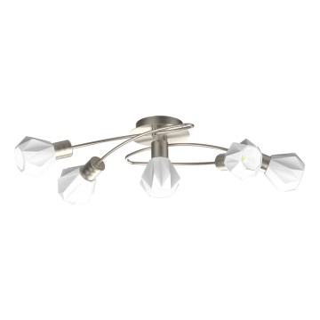 Prezent 27512 - Candeeiro integrado METIS 5xE14/40W/230V cromado mate