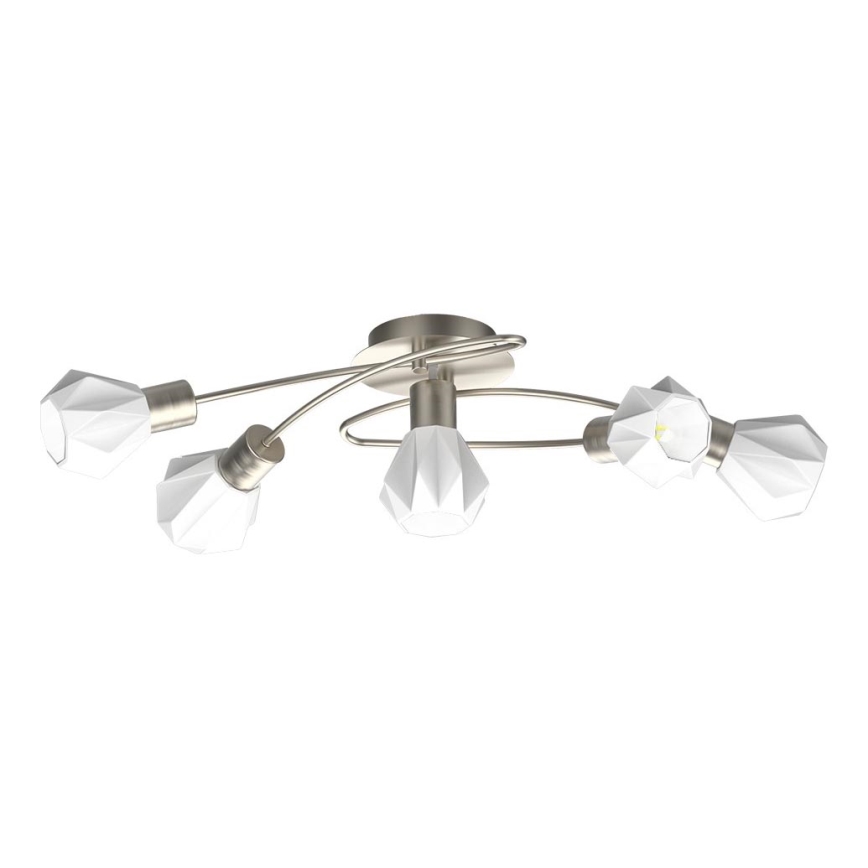 Prezent 27512 - Candeeiro integrado METIS 5xE14/40W/230V cromado mate