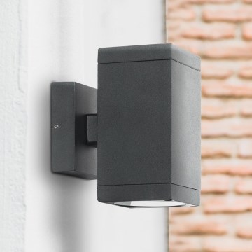 Prezent 39034 - Iluminação de parede exterior RETO SQ 2xGU10/35W/230V IP54