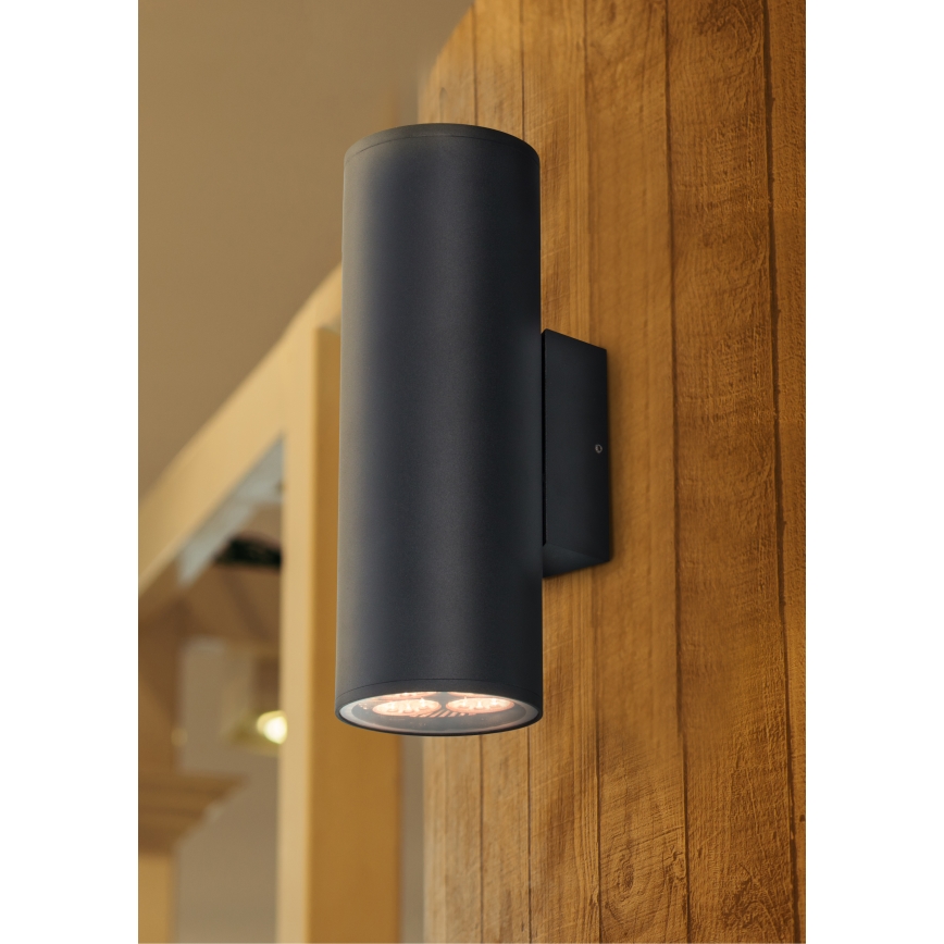 Prezent 39037 - Iluminação de parede exterior RETO XL 2xE27/60W/230V IP54