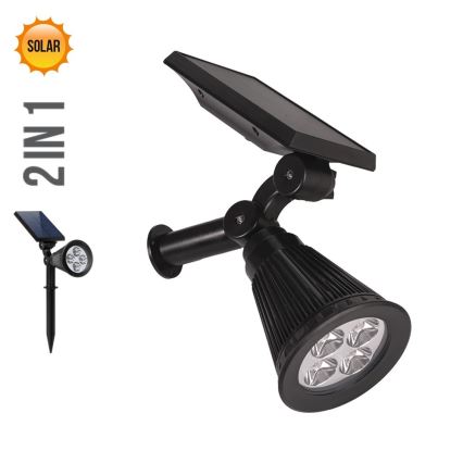 Prezent 65286 - Luminária Solar LED 2 em 1 LION LED/2W/3,7V IP44 2220 mAh