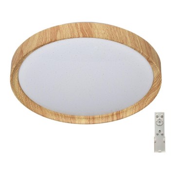 Prezent 71330- Iluminação de teto LED com regulação WOODEN LED/33W/230V 3000-6500K+ controlo remoto