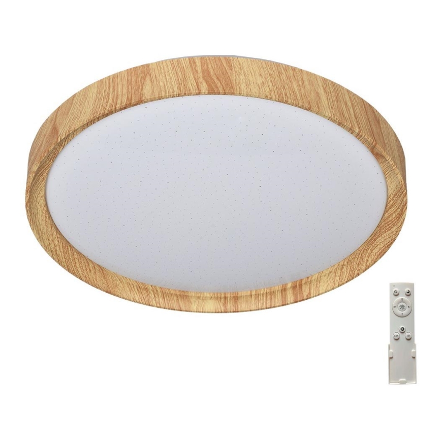 Prezent 71330- Iluminação de teto LED com regulação WOODEN LED/33W/230V 3000-6500K+ controlo remoto