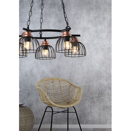 Prezent 75466 - Candelabro numa corrente BASKET 5xE27/60W/230V