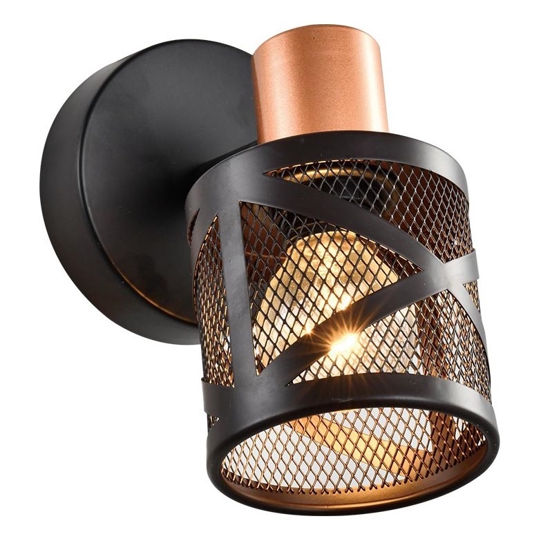 Prezent 75467 - Foco de parede ANTARES 1xE14/40W/230V preto/cobre