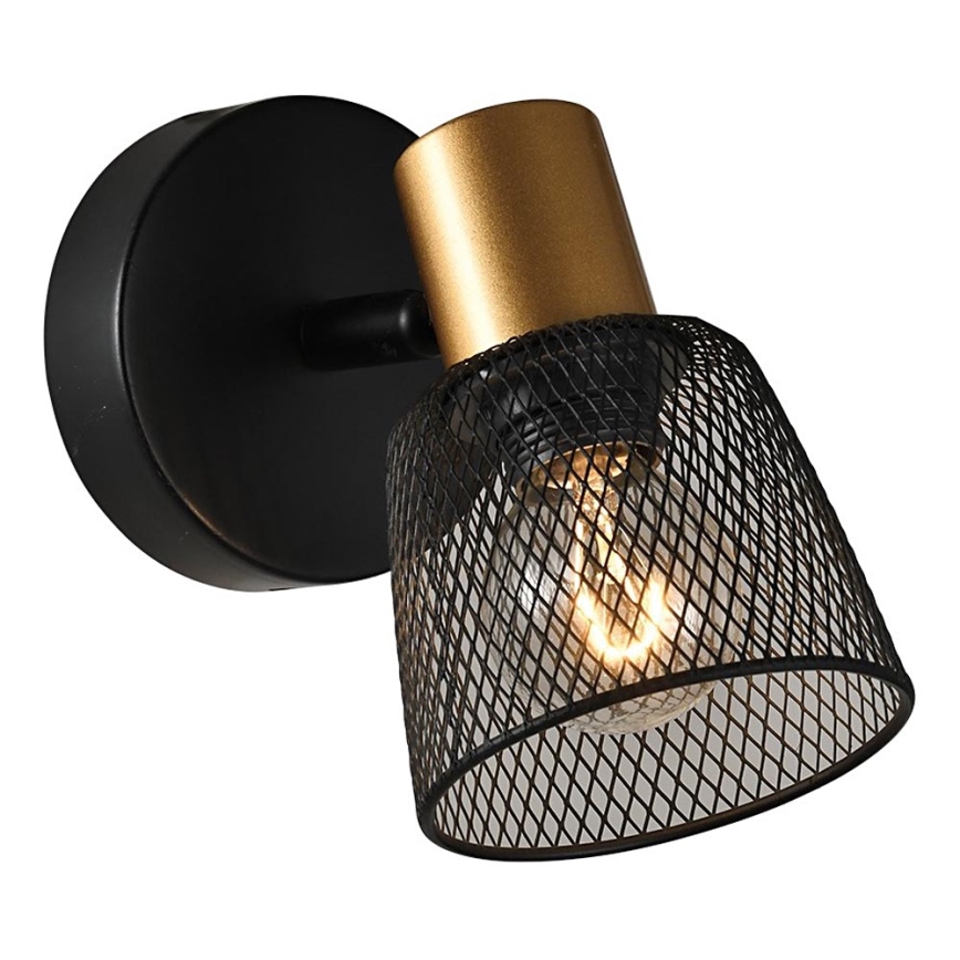 Prezent 75470 - Foco de parede DAYTONA 1xE14/40W/230V preto/dourado