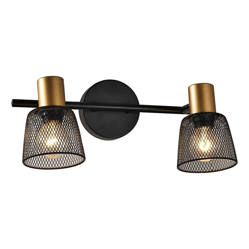Prezent 75471 - Foco de parede DAYTONA 2xE14/40W/230V preto/dourado