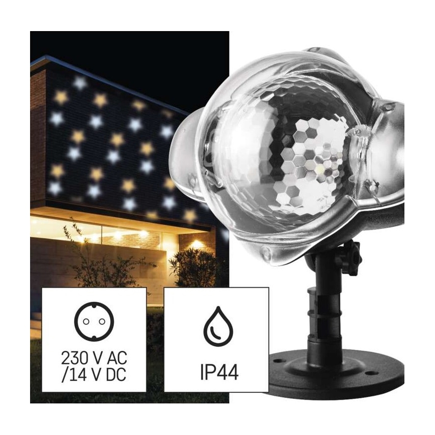 Projetor exterior de Natal LED LED/4W/230V IP44 branco quente/brilhante