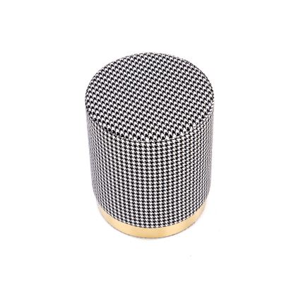 Pufe ARUNA diâmetro 36 cm branco/preto/dourado