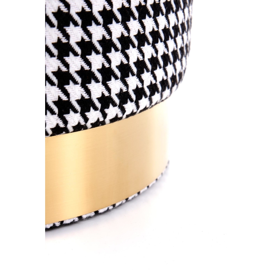 Pufe ARUNA diâmetro 36 cm branco/preto/dourado
