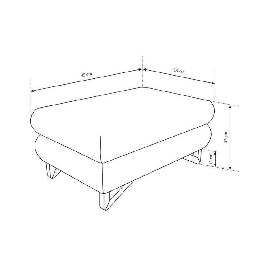 Pufe AVESTA 63x95 cm cinzento