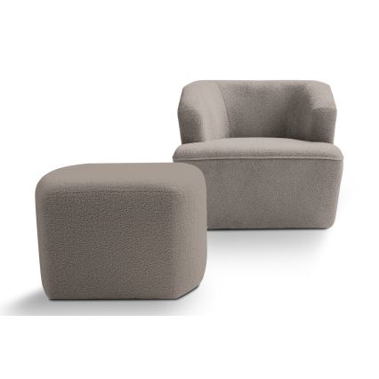 Pufe design ESTRELA 43x63 cm bege