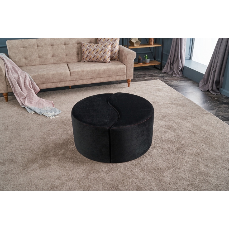 Pufe JING, Ø 80 cm, antracito
