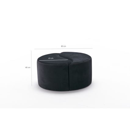Pufe JING, Ø 80 cm, antracito
