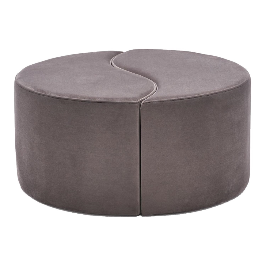 Pufe JING, Ø 80 cm, castanho