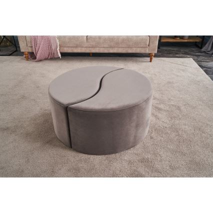 Pufe JING, Ø 80 cm, castanho
