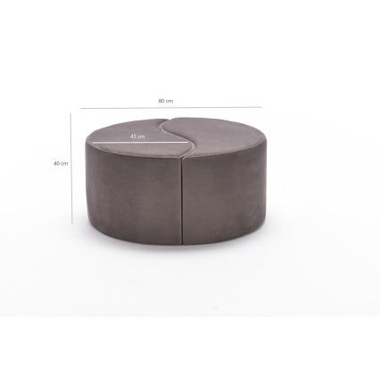 Pufe JING, Ø 80 cm, castanho