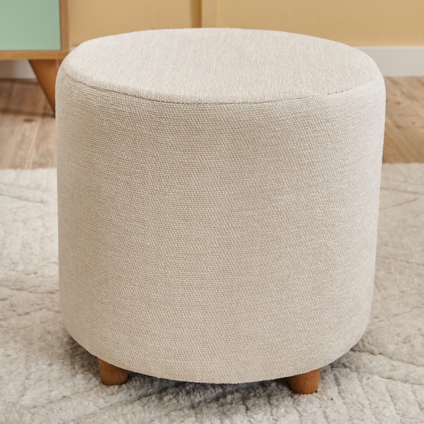 Pufe KIMA, diâmetro 40 cm, creme