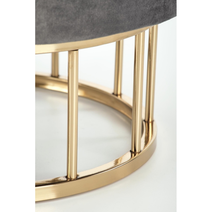 Pufe MINTY diâmetro 37 cm cinzento/dourado