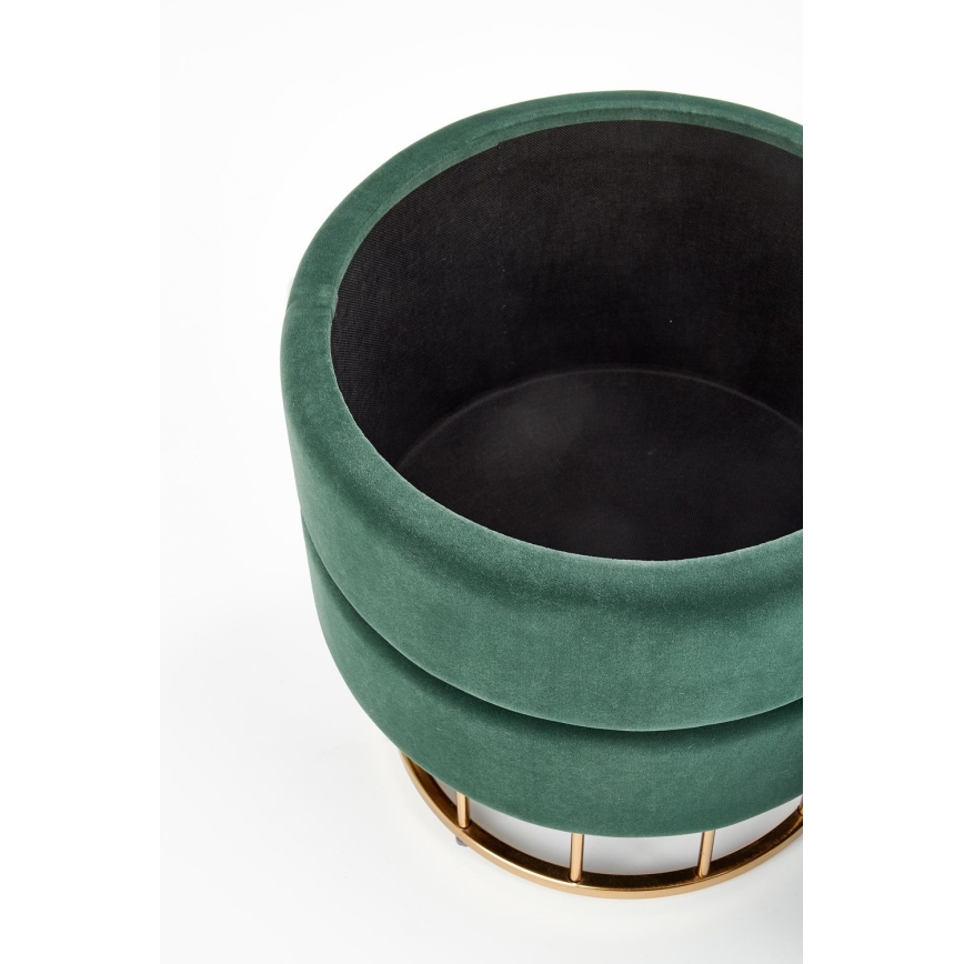 Pufe MINTY diâmetro 37 cm verde/dourado