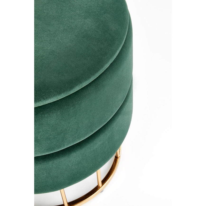 Pufe MINTY diâmetro 37 cm verde/dourado