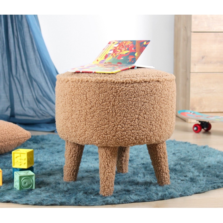 Pufe PIXI, diâmetro 38 cm, castanho