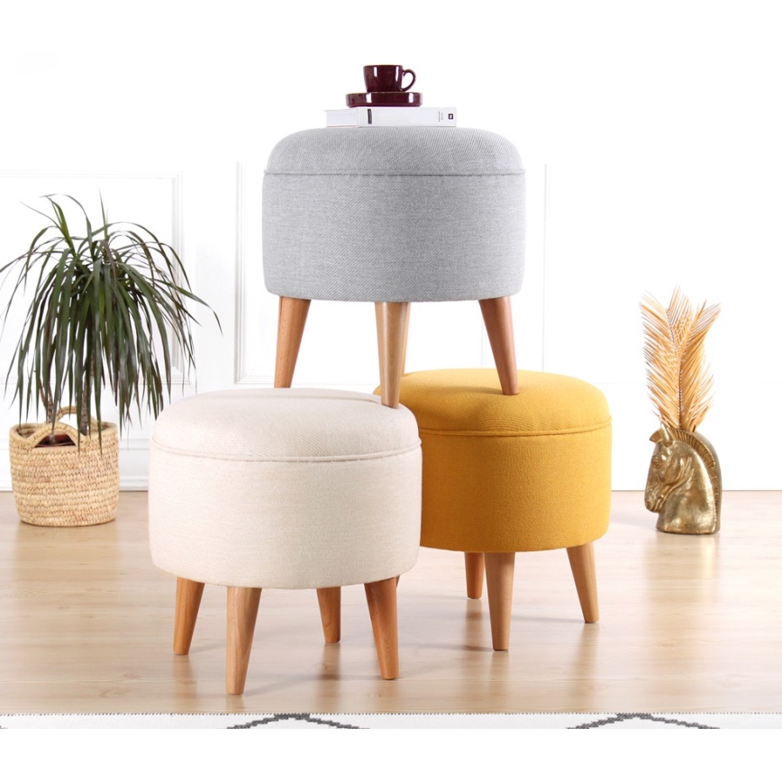 Pufe PIXI Ø 40 cm cinzento