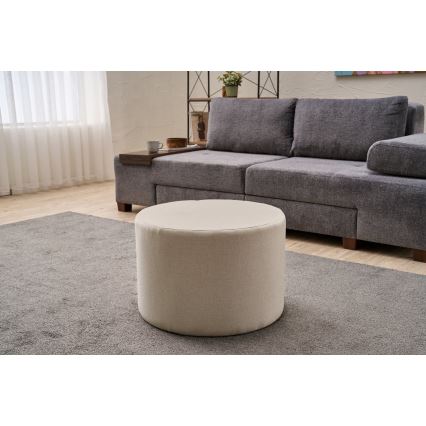 Pufe RABO, diâmetro 58 cm, creme