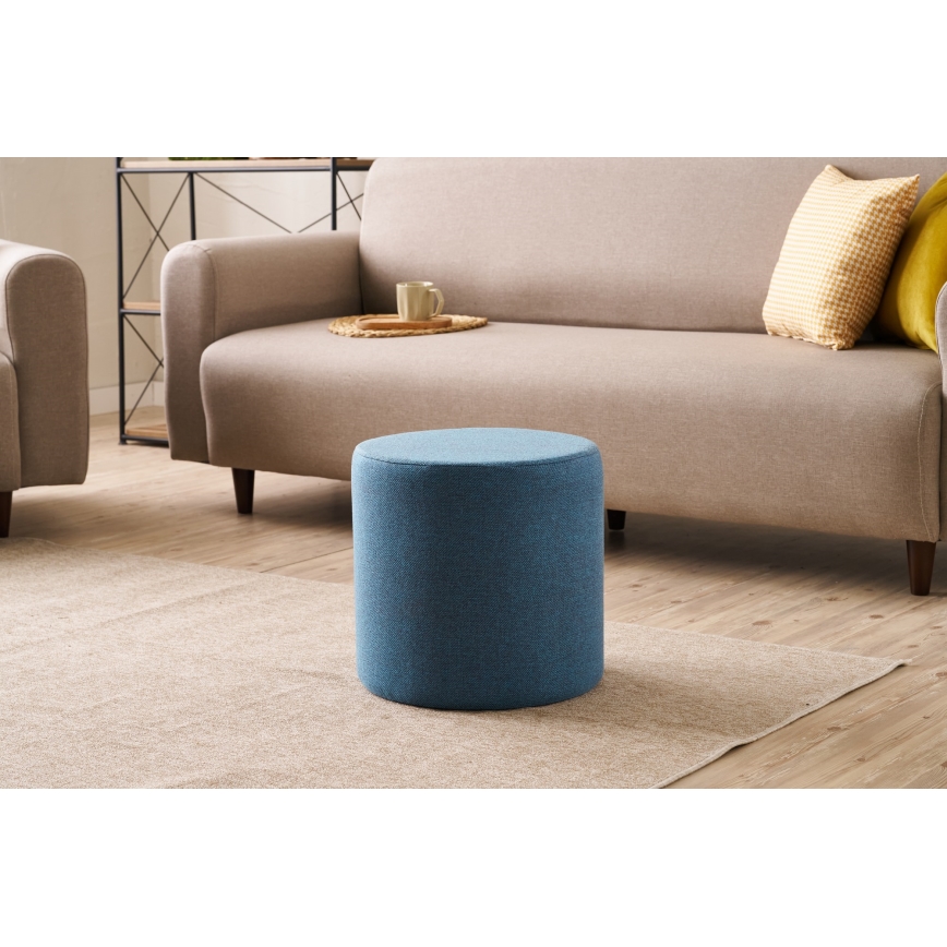 Pufe RONDO, diâmetro 40 cm, azul