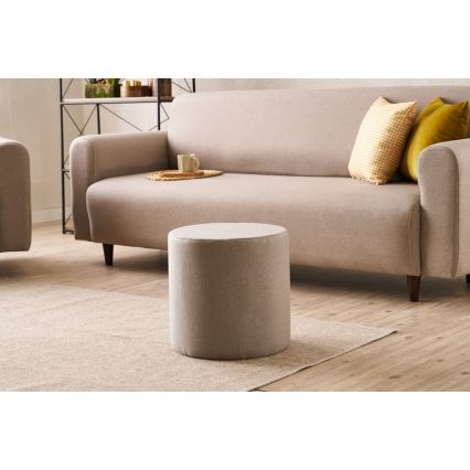 Pufe RONDO, diâmetro 40 cm, bege