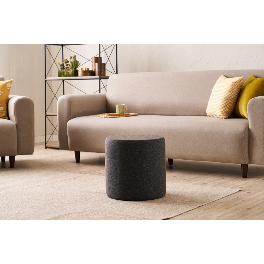 Pufe RONDO Ø 40 cm, castanho escuro