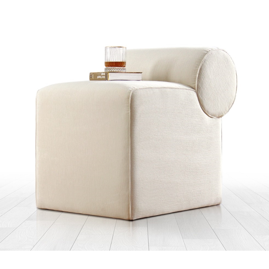 Pufe TIKI 47x45 cm creme