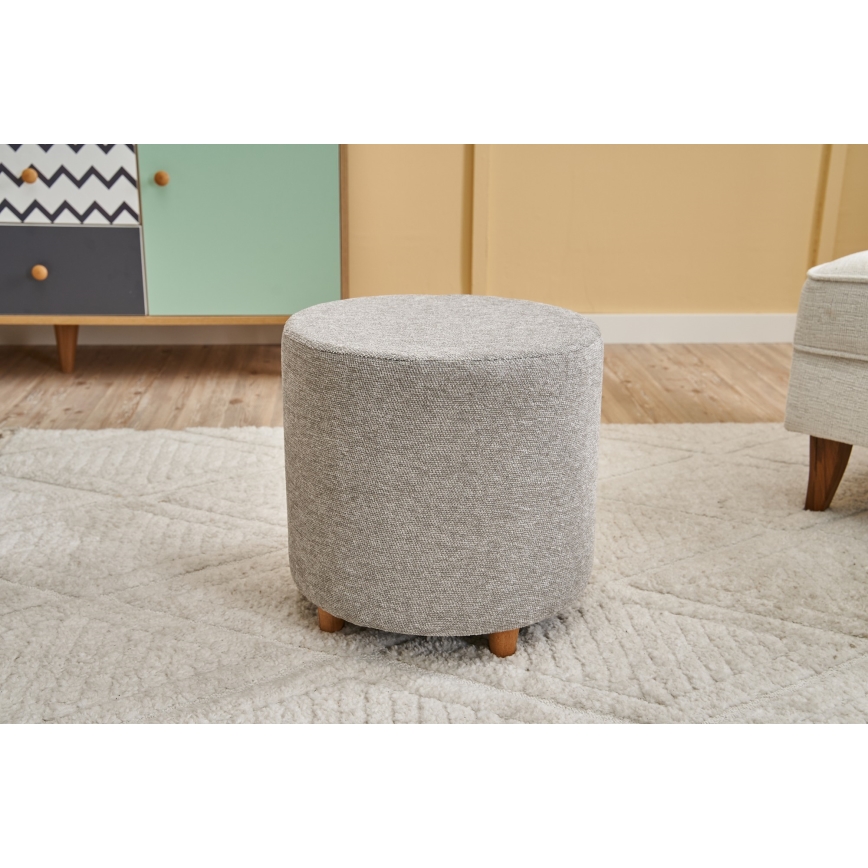Puff KIMA Ø 40 cm creme/cinzento