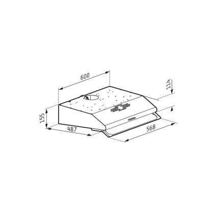Pyramis 65029502 - Exaustor com dois motores STANDARD 60 cm inox
