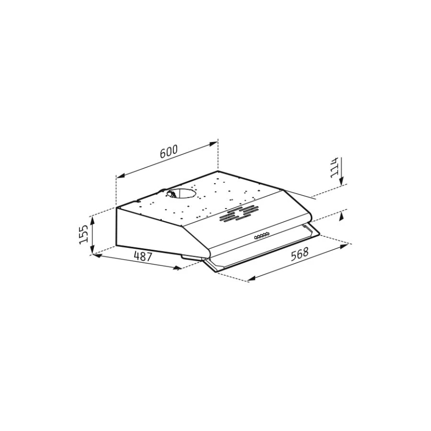 Pyramis 65029502 - Exaustor com dois motores STANDARD 60 cm inox