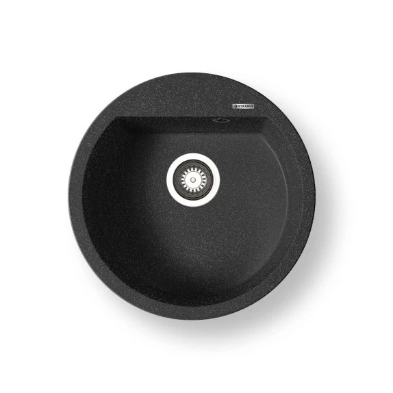 Pyramis 70106911 - Lava-loiça de cozinha ALAZIA diâmetro 51 cm granito/preto