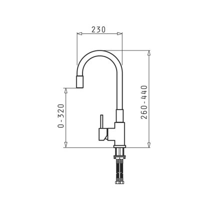 Pyramis 90938001 - Torneira de cozinha com bica flexível FLESSI cinza