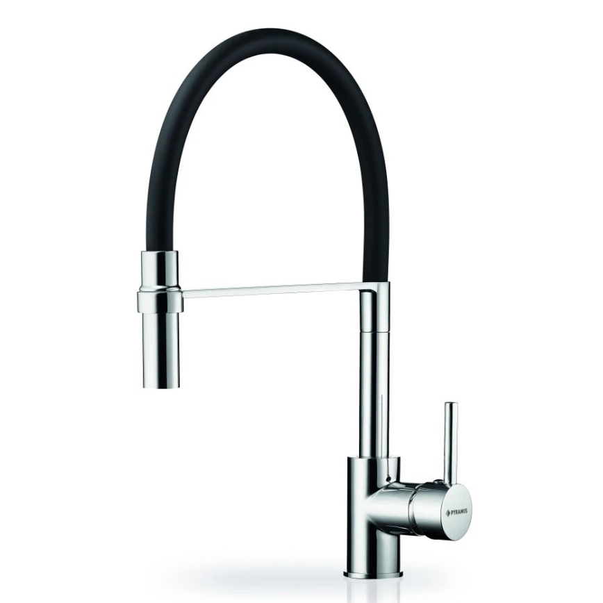 Pyramis 90939801 - Torneira para lava-loiça com braço flexível SERINA cromado/preto