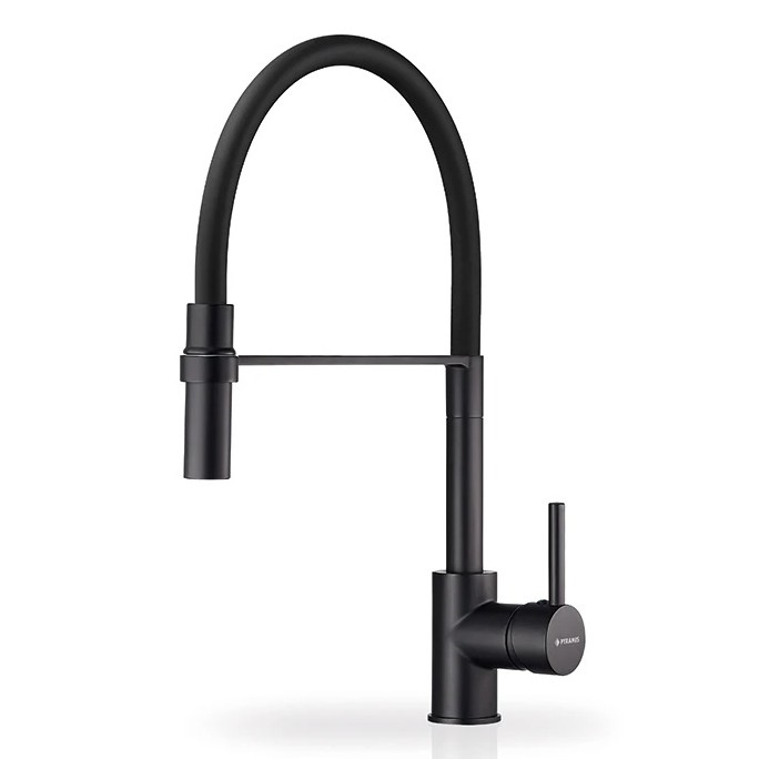 Pyramis 90939901 - Torneira para lava-loiça com braço flexível SERINA preto mate