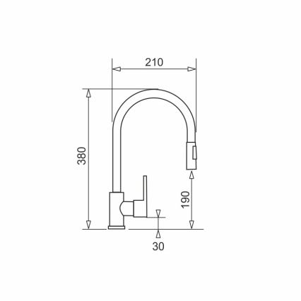 Pyramis 90941338 - Torneira de lavatório com pulverizador extensível IDEA preto mate
