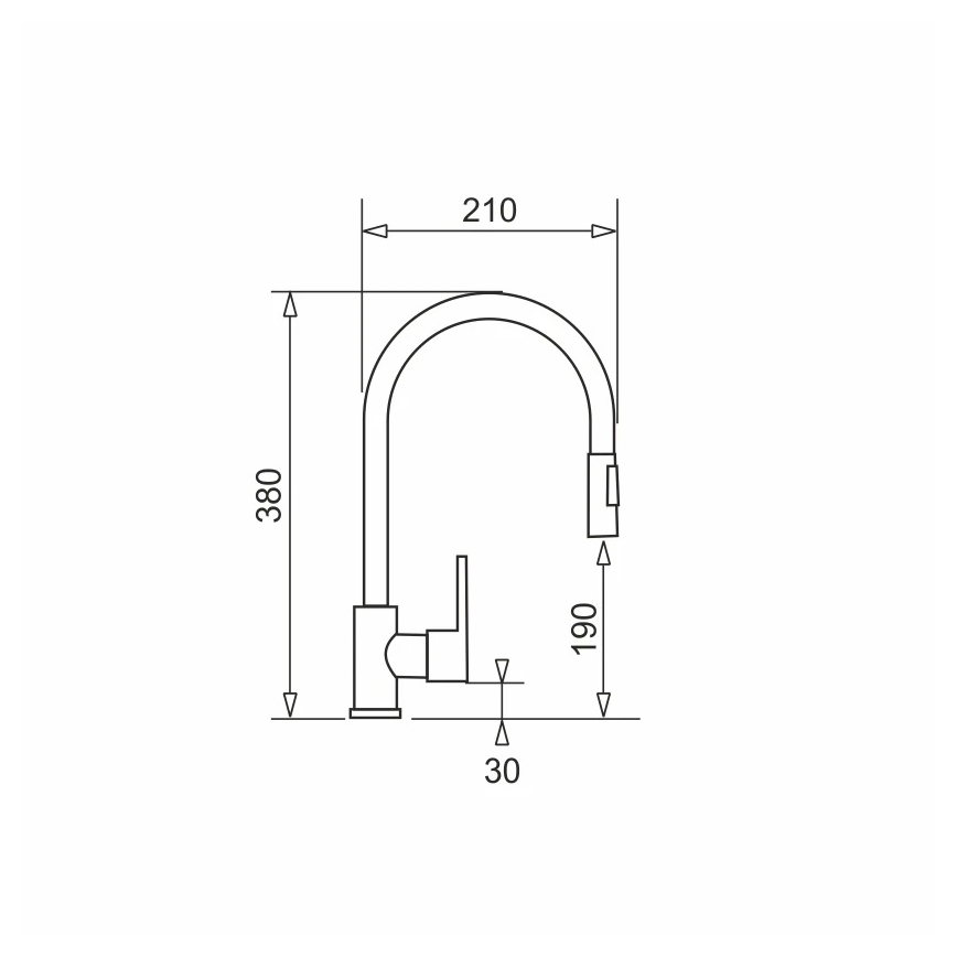 Pyramis 90941338 - Torneira de lavatório com pulverizador extensível IDEA preto mate