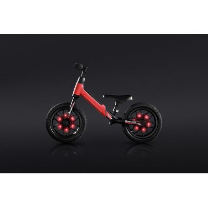 QPlay - Bicicleta de empurrar com LED iluminações sobre rodas SPARK vermelho